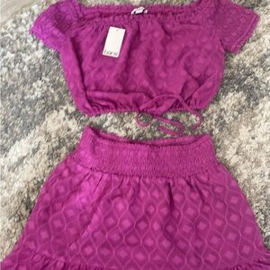 2 piece top and skirt